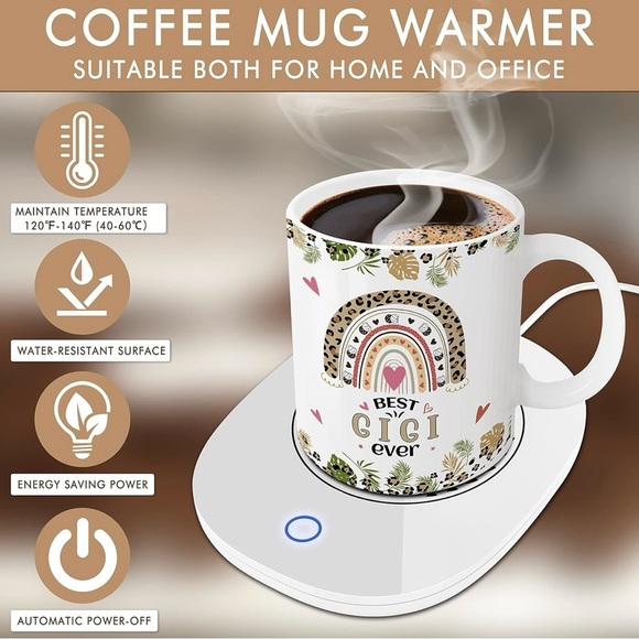 Gigi Mug with Heartwarming Design and Warmer -New - Picture 7 of 8